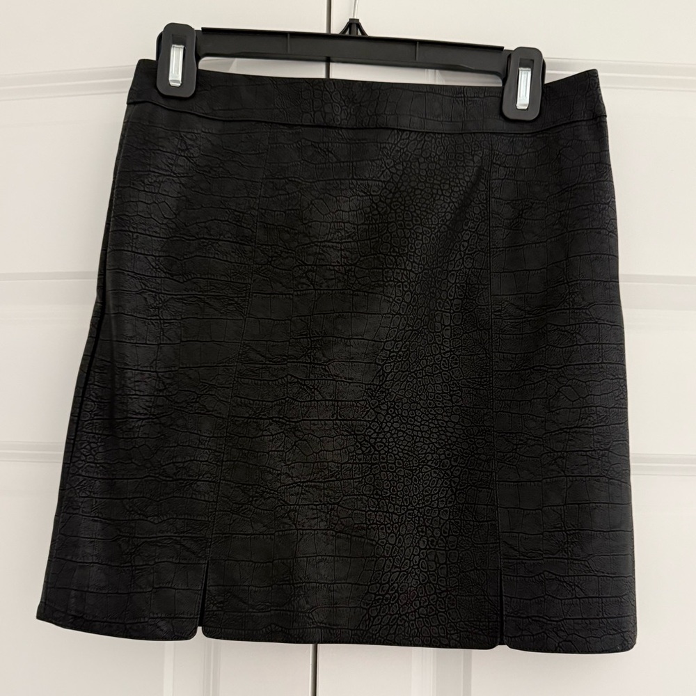 Small Black Faux Leather Skirt